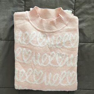 Elle Blusa Live Heart Script Novelty Sweater